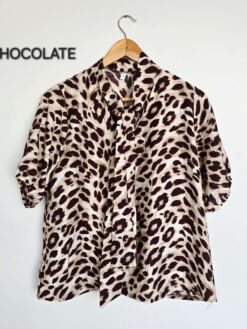 Blusa Con Lazo MAJO  [Sedita Emilia] - XXL, Chocolate