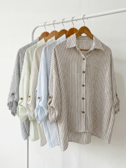 Camisa Oversize Mangas Montable SEA [Lino]