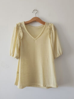 Remera con volado DUFF [Algodón flame] - Amarillo