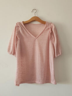 Remera con volado DUFF [Algodón flame] - Rosa